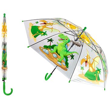 Teddies Průhledný deštník barevným motivem dinosaura