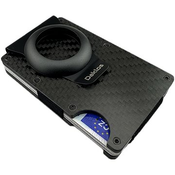 

Daklos Karbonová RFID Mini peněženka pro AirTag Carbon s klipem – černá