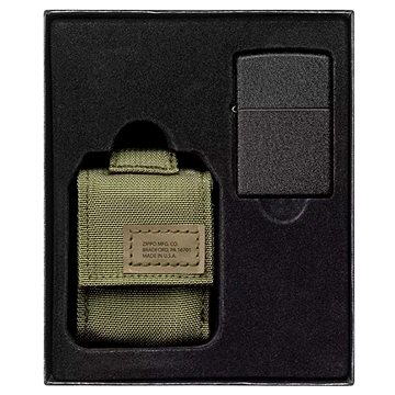

ZIPPO Sada taktické pouzdro + zapalovač Black Crackle
