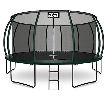 

Aga Sport Exclusive trampolína 500 cm tmavě zelená + ochranná síť + žebřík