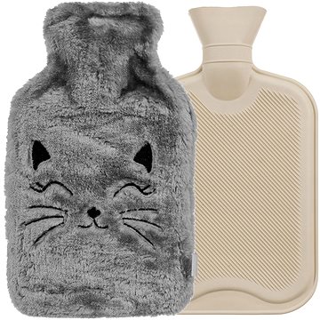 

Ruhhy 24535 Láhev zahřívací termofor s fleecovým obalem 1,8 l, šedá