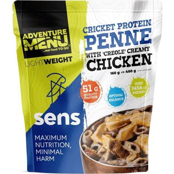 

Adventure Menu / SENS - LightWeight Cvrččí proteinové penne s kuřecím masem v kreolské omáčce