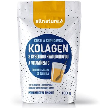 

Allnature Kolagen s kyselinou hyaluronovou a vitamínem C 100 g pomeranč