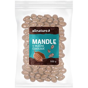 Allnature Mandle v mléčné čokoládě 500 g - Ořechy