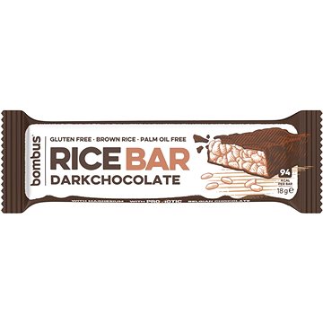 Bombus Rice Bar 18g, Dark chockolate - Energetická tyčinka