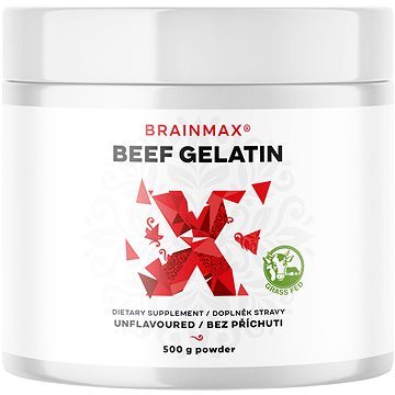 

BrainMax Beef Gelatin, Grass-fed hovězí želatina, 500 g
