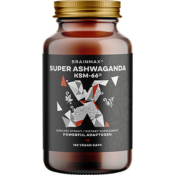 

BrainMax Super BIO Ashwagandha extrakt KSM-66®, 100 rostlinných kapslí