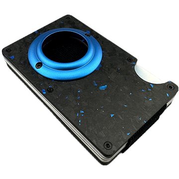 

Daklos Carbon RFID karbonová mini pro AirTag s klipem modročerná