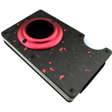 

Daklos Carbon RFID karbonová mini pro AirTag s klipem červenočerná