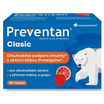 

Preventan Clasic s příchutí malin a grepu 90 tablet