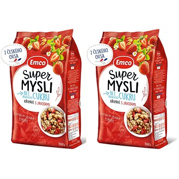 

Emco Super mysli bez přidaného cukru s jahodami 2 x 500g