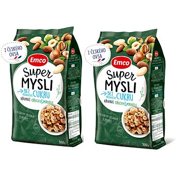 

Emco Super mysli bez přidaného cukru ořechy a mandle 2 x 500g