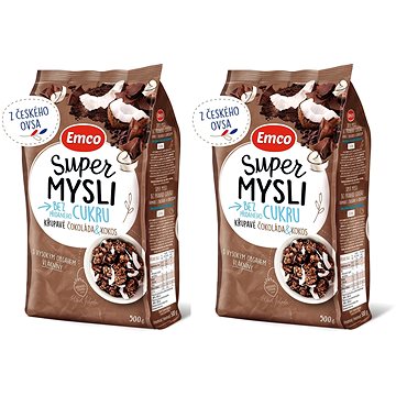 

Emco Super mysli bez přidaného cukru čokoláda a kokos 2 x 500g