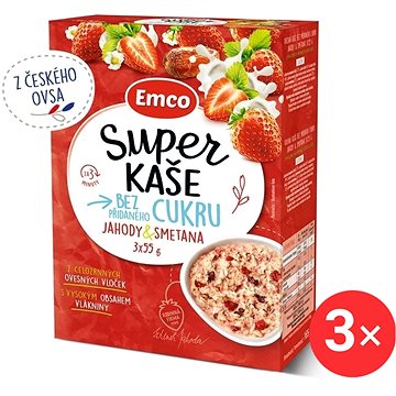 

Emco Super kaše jahody a smetana 3 x (3x55g)
