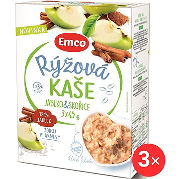 

Emco Rýžová kaše jablko & skořice, 3 x (3 × 45 g)