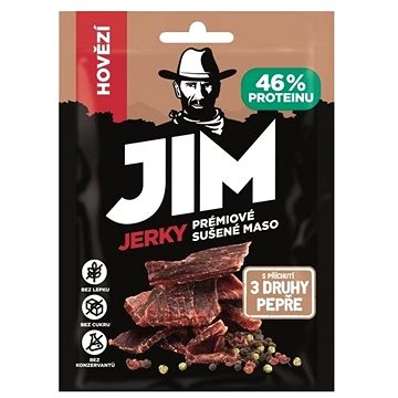 

Jim Jerky hovězí s příchutí 3 druhy pepře 3 x 23 g