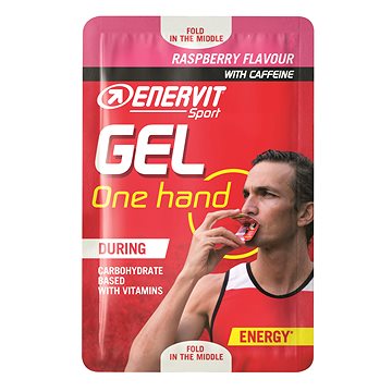 ENERVIT Gel One Hand s kofeinem (12,5 ml) malina - Energetický gel