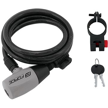

Force Ron zámek spirálový s držákem 120 cm/8 mm, černý