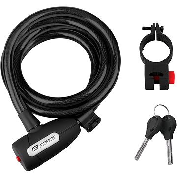 

Force Lux zámek spirálový s držákem 180 cm/12 mm, černý