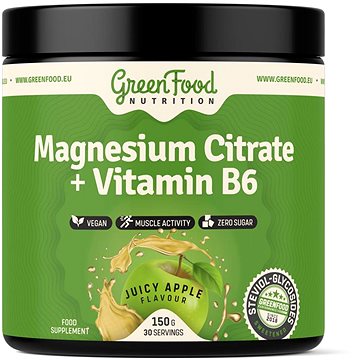 

GreenFood Nutrition Magnesium Citrate + Vitamin B6 150 g, juicy apple