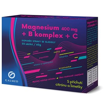 

Galmed Magnesium 400 mg+B-komplex+Vit.C 30 sáčků