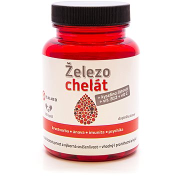 

Galmed Železo chelát + vit.B9+vit.B12+vit.C, 60 kapslí
