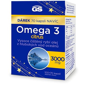

GS Omega 3 citrus, 100 + 70 kapslí navíc
