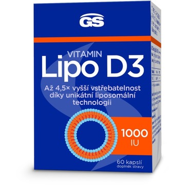 

GS Vitamin Lipo D3, 1000 IU, 60 kapslí