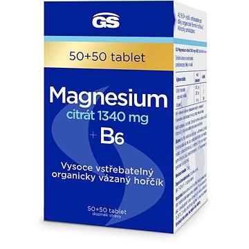 

GS Magnesium citrát 1340 mg + B6, 50 + 50 tablet