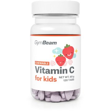 

GymBeam Vitamín C, tablety na cucání pro děti jahoda 120 tablet