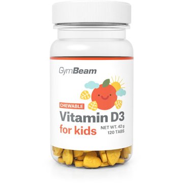 

GymBeam Vitamín D3, tablety na cucání pro děti pomeranč 120 tablet