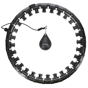 

HHW12 plus size černá masážní hula hop obruč se závažím HMS