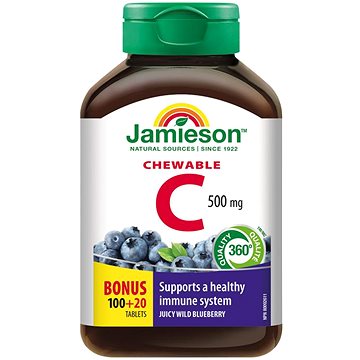 

JAMIESON Vitamín C 500 mg borůvka 120 cucacích tablet