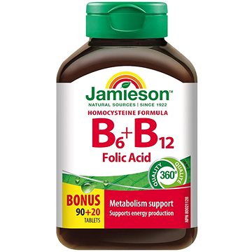 

JAMIESON Vitamíny B6 B12 + kyselina listová 110 tablet