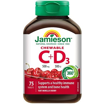 

JAMIESON Vitamíny C a D3 třešeň 75 cucacích tablet