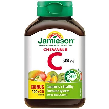 

JAMIESON Vitamin C 500 mg tropické ovoce 120 cucacích tablet
