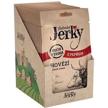 

Jihočeské Jerky Hovězí s pepřem 400 g (20 x 20 g)