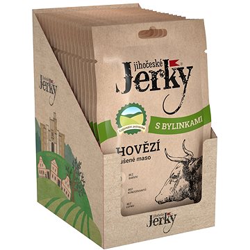 

Jihočeské Jerky Hovězí s bylinkami 400 g (20 x 20 g)