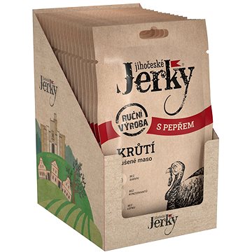 

Jihočeské Jerky Krůtí s pepřem 400 g (20 x 20 g)