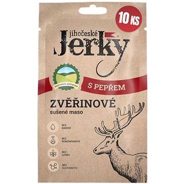 

Jihočeské Jerky Zvěřinové s pepřem 200 g (10 × 20 g)