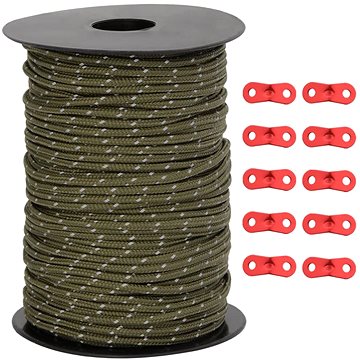 

Shumee Stanové lanko s reflexními proužky a napínáky 50 m 3 mm, 4008118