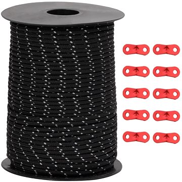 

Shumee Stanové lanko s reflexními proužky a napínáky 50 m 3 mm, 4008120