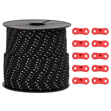 

Shumee Stanové lanko s reflexními proužky a napínáky 50 m 4 mm, 4008125