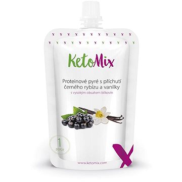 KetoMix Proteinové pyré s příchutí černého rybízu a vanilky - Ketodieta