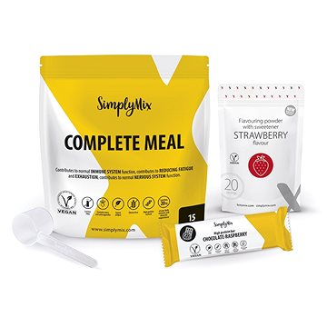 

SimplyMix koktejl 450 g (15 porcí), příchuť Jahoda 60 g (20 porcí), odměrka + tyčinka ZDARMA
