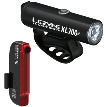 

Lezyne Classic Drive XL 700+ / Stick+ Drive Pair / Satin Black / Black