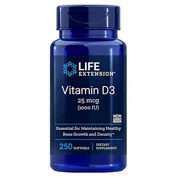 

Life Extension Vitamín D3 1000 IU, 250 kapslí