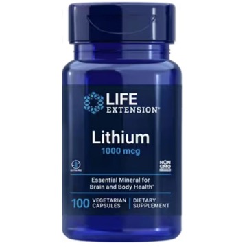 

Life Extension Lithium, 1000 mcg, 100 rostlinných kapslí