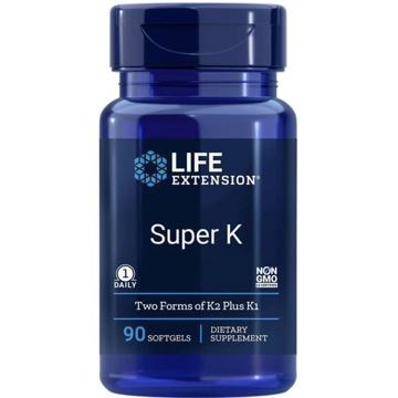 

Life Extension Super K, Vitamin K1, K2 (MK-4 and MK-7), 90 softgel kapslí