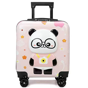 Livefy Children Travel dětský kufr 36 × 44 cm, Panda, růžový